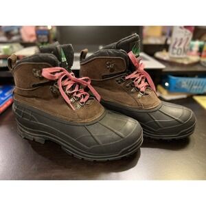 Itasca Mens Boots Sz 10 Black Rubber Brown Windsor Thinsulate Lace Up